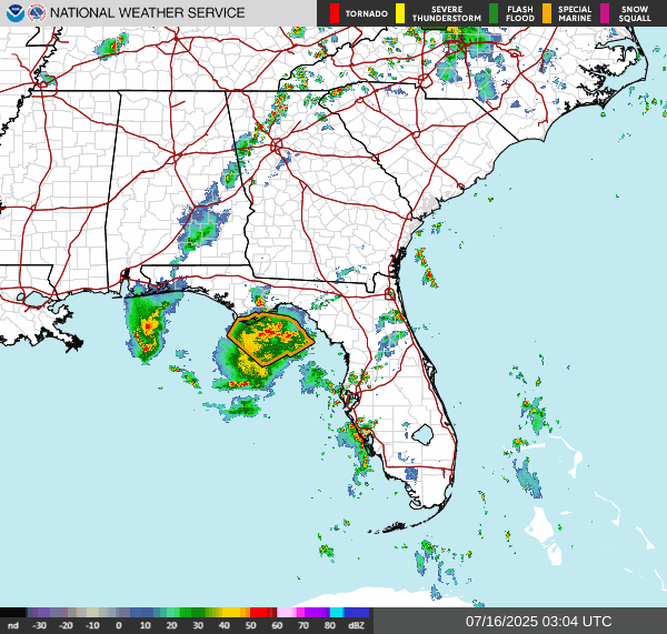 Weather radar map