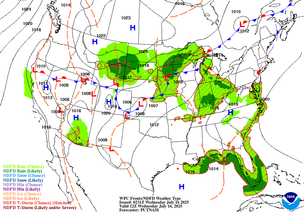 Weather radar map